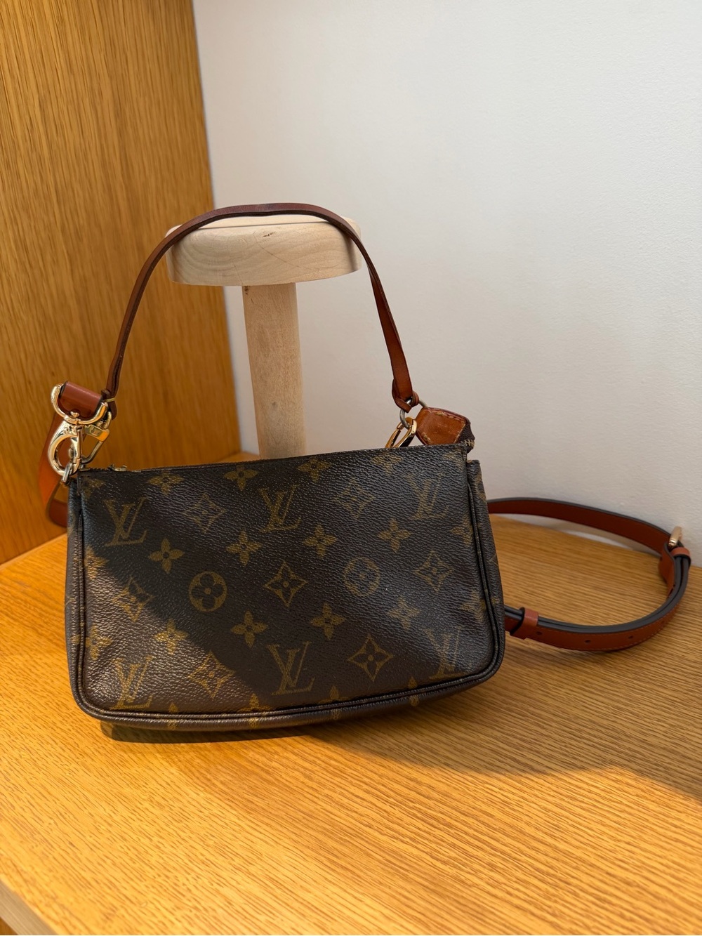 Louis Vuitton Monogram Crossbody Bag in Brown and Gold